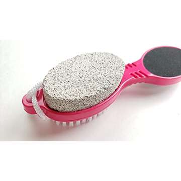 4 in 1 The Pedi Care Stick 4 Sided Pedicure Paddle Metal File and Emery Board Tool with Pumice Stone for Feet by DreamCut