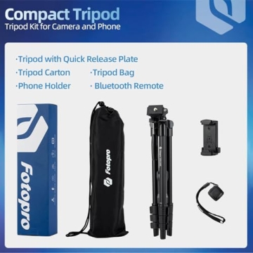 Lightweight Fotopro Tripod for DSLRs & Smartphones