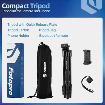 Lightweight Fotopro Tripod for DSLRs & Smartphones