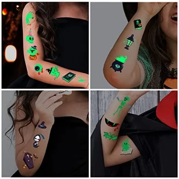 360 Halloween Luminous Temporary Tattoos for Kids