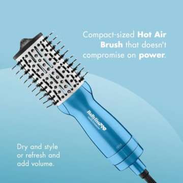 BaBylissPRO Nano Titanium Compact Hot Air Brush for Stylish Hair