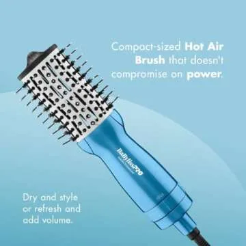 BaBylissPRO Nano Titanium Compact Hot Air Brush for Stylish Hair