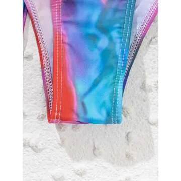 SOLY HUX Women's Halter Triangle Bikini Bathing Suits with Cover Up 3 Piece Swimsuits Multicoloured S