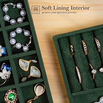 ProCase Stackable Jewelry Organizer Trays with Removable Dividers