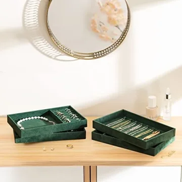 ProCase Stackable Jewelry Organizer Trays with Removable Dividers