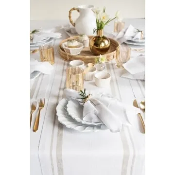 Solino Home Stripe Linen Table Runner – 108 inches Long