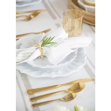 Solino Home Stripe Linen Table Runner – 108 inches Long