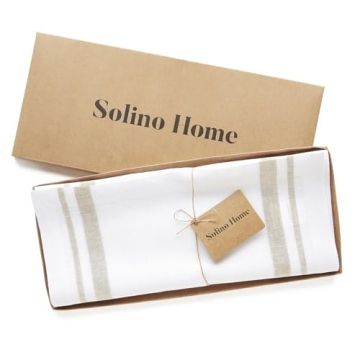 Solino Home Stripe Linen Table Runner – 108 inches Long