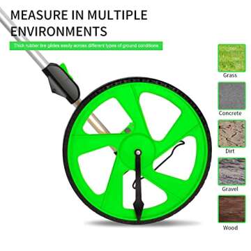 Zozen Distance Measuring Wheel in Feet, Walking Measure Wheel, Rolling Measurement Up To 10,000Ft, Double Collapsible | | One Key to Reset | Kickstand to Keep Stand, and Carrying Backpack.