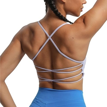 Aoxjox Women's Workout Sports Bra - Stylish Crossback Design for Comfort