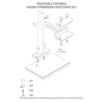 Woodmate Desktop Embroidery Hoop Stand - Ergonomic Comfort