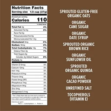 Organic Sprouted Oat Quinoa Cacao Granola Vegan Gluten-Free