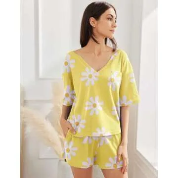 Ekouaer Women Pajama Sets Waffle Knit Lounge Set