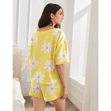 Ekouaer Women Pajama Sets Waffle Knit Lounge Set