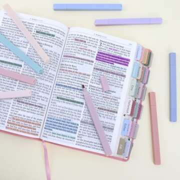 EOOUT 12pcs Aesthetic Cute Pastel Highlighters with Assorted Colors, Bible Highlighters and Pens No Bleed, Soft Chisel Tip, Dry Fast, Easy to Hold for Journal Notes School Office Supplies