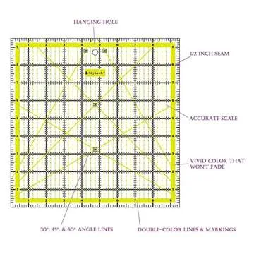 Skyhawk Quilting Rulers Set with Non-Slip Rings