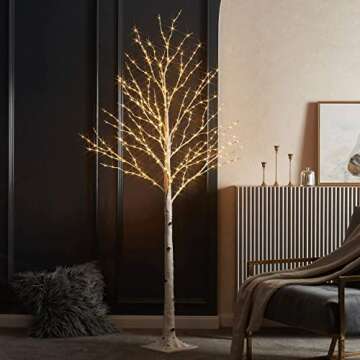 LITBLOOM 6FT Lighted Birch Tree with 8 LED Functions