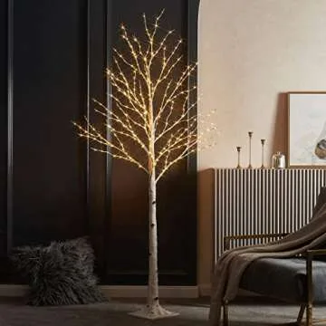 LITBLOOM 6FT Lighted Birch Tree with 8 LED Functions