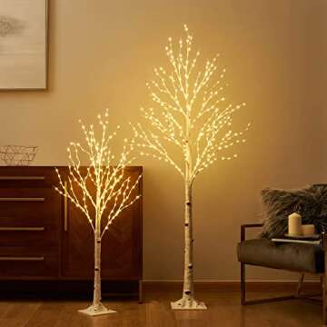 LITBLOOM 6FT Lighted Birch Tree with 8 LED Functions
