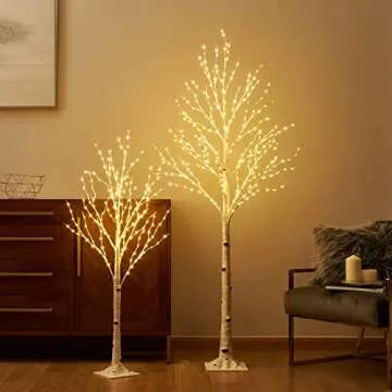 LITBLOOM 6FT Lighted Birch Tree with 8 LED Functions