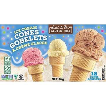 Let's Do Organic Gluten Free Ice Cream Cones Pack of 12