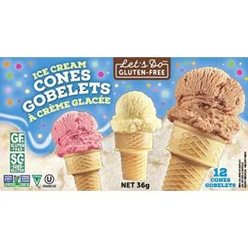 Let's Do Organic Gluten Free Ice Cream Cones Pack of 12