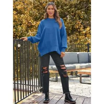 LILLUSORY Fall Oversized Batwing Sweater for Women