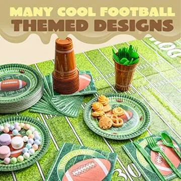JOYIN Football Paper Plates for Game Day Parties - 72 Pack