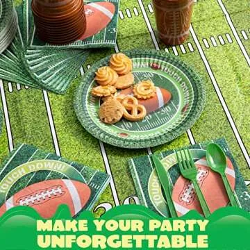 JOYIN Football Paper Plates for Game Day Parties - 72 Pack