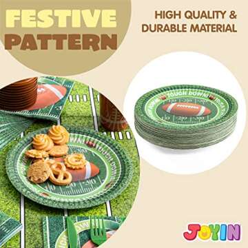 JOYIN Football Paper Plates for Game Day Parties - 72 Pack