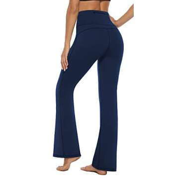 AFITNE Yoga Pants for Women Bootcut Pants with Pockets High Waisted Workout Bootleg Yoga Pants Tall ...