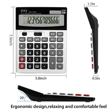 Large Button Dual Power Desktop Calculator with LCD Display