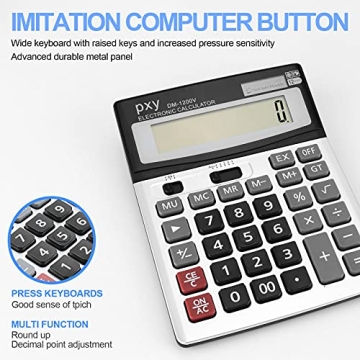 Large Button Dual Power Desktop Calculator with LCD Display