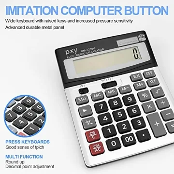 Large Button Dual Power Desktop Calculator with LCD Display
