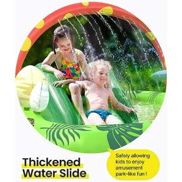 Inflatable Kids Pool, Airefina Dino Planet Inflatable Play Center Kiddie Pool with Water Slide, Ultr...