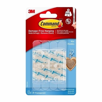 Command Mini Light Clips, Damage Free Hanging Light Clips with Adhesive Strips, No Tools Mini Wall H...