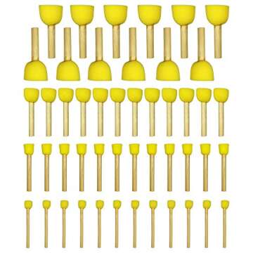 48PCS Assorted Size Round Paint Foam Sponges Brush Set Paint Tools for Kids Arts Stippler Crafts Stencils Painting