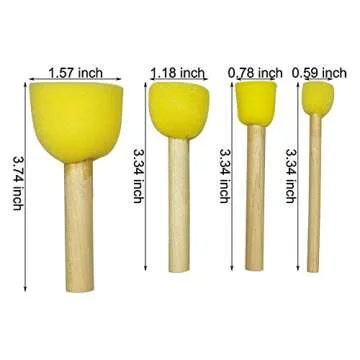 48PCS Assorted Size Round Paint Foam Sponges Brush Set Paint Tools for Kids Arts Stippler Crafts Stencils Painting