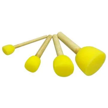 48PCS Assorted Size Round Paint Foam Sponges Brush Set Paint Tools for Kids Arts Stippler Crafts Stencils Painting