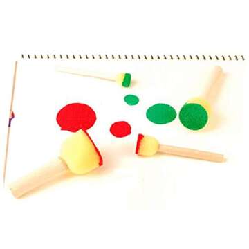 48PCS Assorted Size Round Paint Foam Sponges Brush Set Paint Tools for Kids Arts Stippler Crafts Stencils Painting