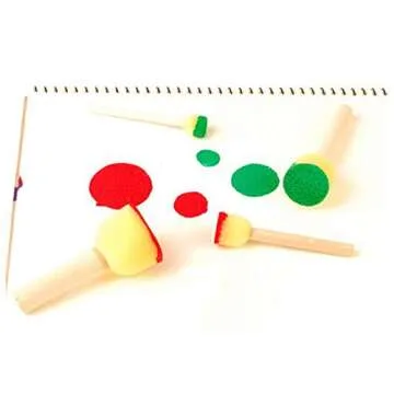 48PCS Assorted Size Round Paint Foam Sponges Brush Set Paint Tools for Kids Arts Stippler Crafts Stencils Painting