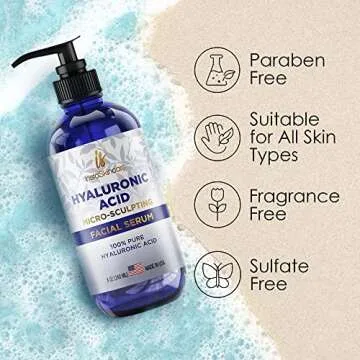 Hyaluronic Acid for Skin - 100% Pure Medical Quality Clinical Strength Formula - Anti aging formula (8 oz)