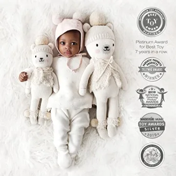 Cuddle + Kind Stella The Polar Bear Little 13" Hand-Knit Doll – 1 Doll = 10 Meals, Fair Trade, Heirloom Quality, Handcrafted in Peru, 100% Cotton Yarn