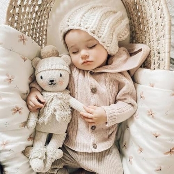Cuddle + Kind Stella The Polar Bear Little 13" Hand-Knit Doll – 1 Doll = 10 Meals, Fair Trade, Heirloom Quality, Handcrafted in Peru, 100% Cotton Yarn