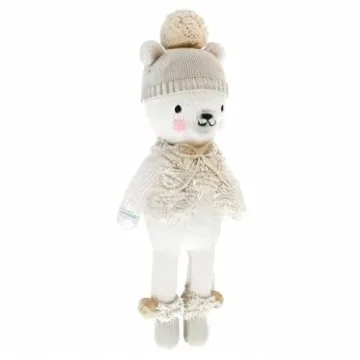 Cuddle + Kind Stella The Polar Bear Little 13" Hand-Knit Doll – 1 Doll = 10 Meals, Fair Trade, Heirloom Quality, Handcrafted in Peru, 100% Cotton Yarn