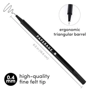 PAPERAGE Dotted Journal Notebook, (Blush), 160 Pages, 5.7 inches x 8 inches - 100 GSM Thick Paper, Hardcover with Felt Tip Pens, (Black Ink), 12 Pack & Pastel Recycled Highlighters (6 Pack) Bundle