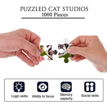 Pug Jigsaw Puzzle - Pug Puzzles for Adults 1000 Piece - Dogs Playing Poker