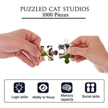 Pug Jigsaw Puzzle - Pug Puzzles for Adults 1000 Piece - Dogs Playing Poker