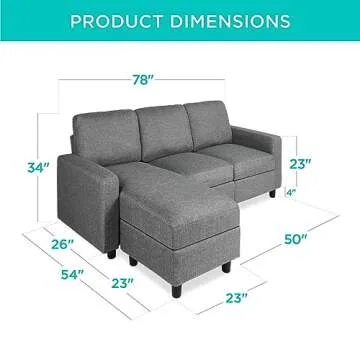 Best Choice Sectional Sofa with Reversible Ottoman for Compact Spaces