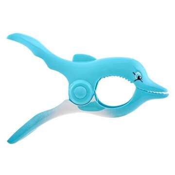 O2COOL Dolphin BocaClips, Beach Towel Holders, Clips, Set of Two, Beach, Patio or Pool Accessories, Portable Towel Clips, Chip Clips, Secure Clips, Assorted Styles (BCP080E006000)
